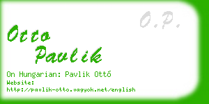 otto pavlik business card