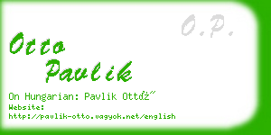 otto pavlik business card